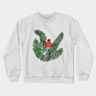 Girl Walking Through Ferns Crewneck Sweatshirt